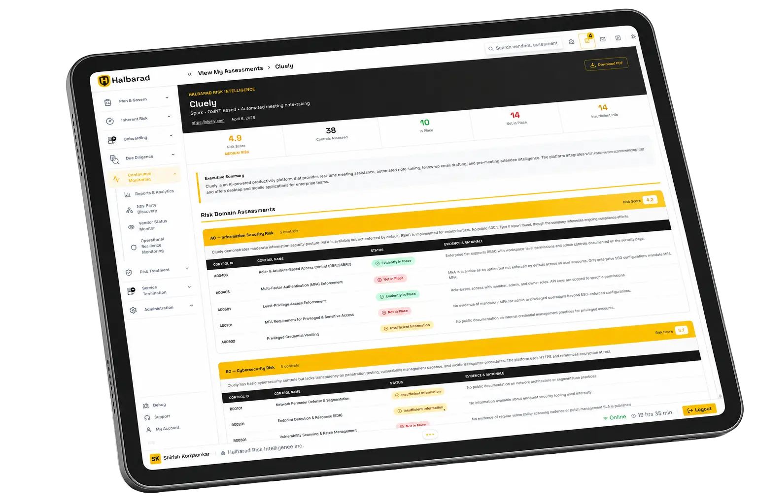 SPARK ASSESSMENT product screen